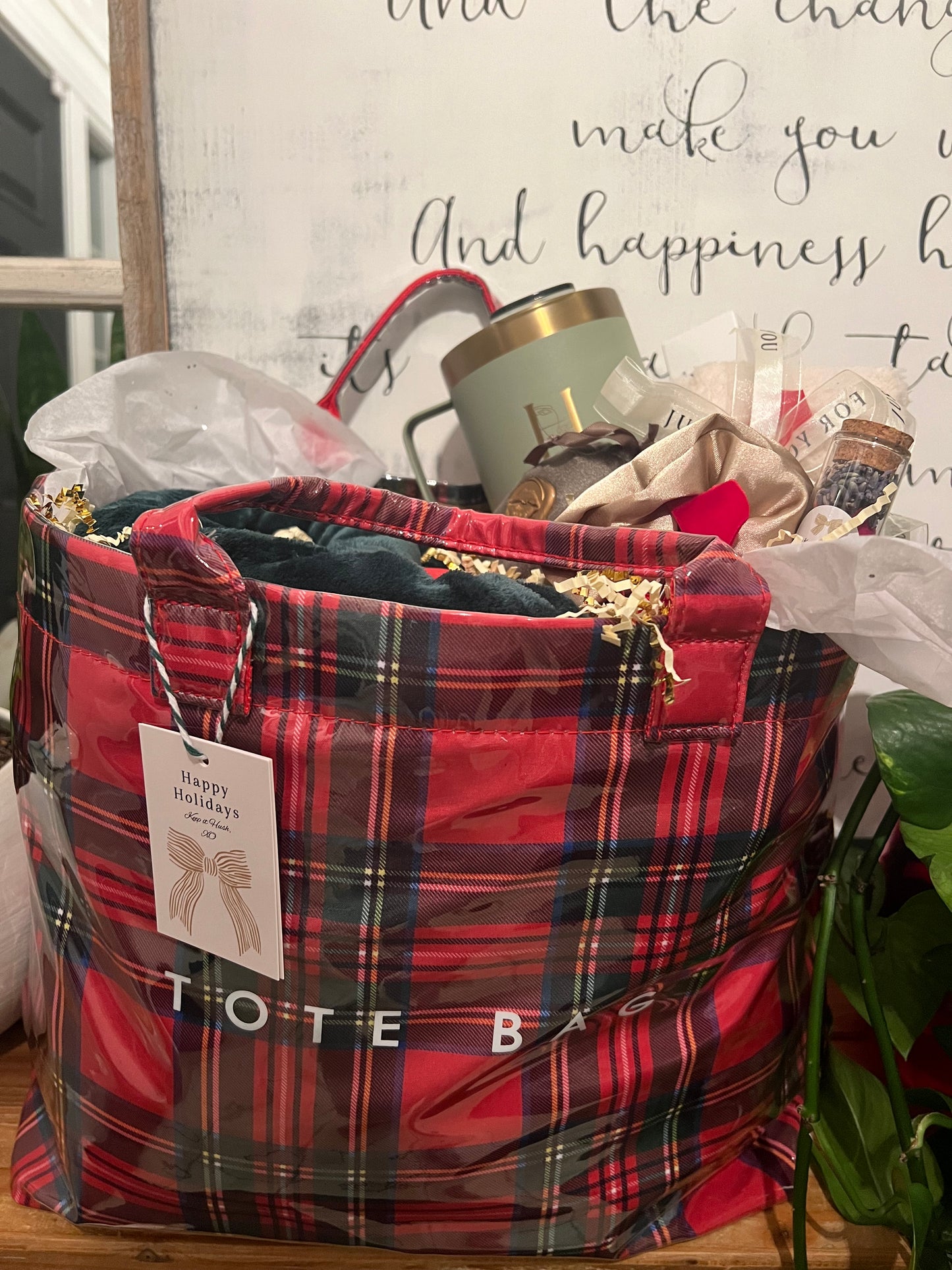 Red Luxe Holiday Tote – Cozy Comfort Edition