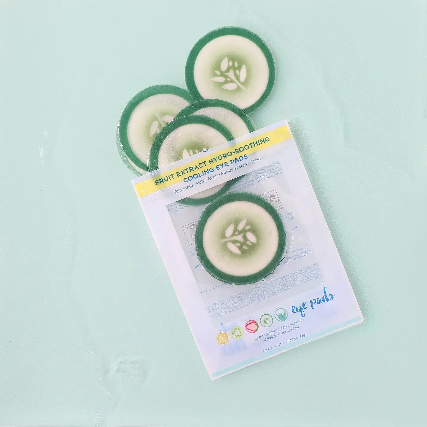 Cucumber Hydro-Soothing Spa, Cooling Eye Pads - 12 Pads