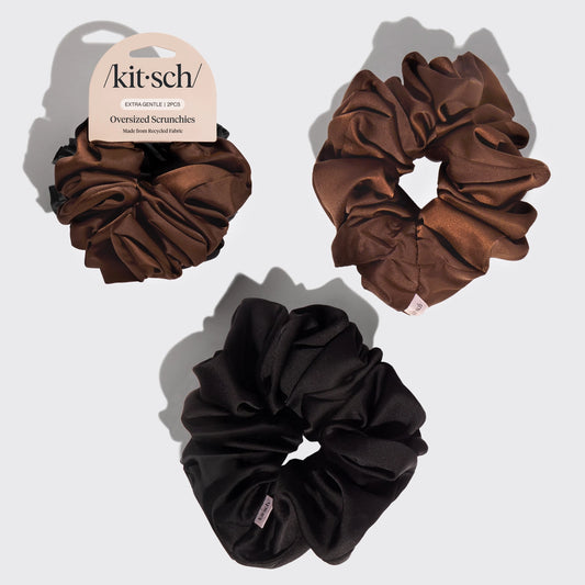 Oversized Scrunches Black/Chocolate